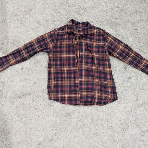 Eddie Bauer Red and Brown Plaid Button-Down Shirt - Picture 1 of 11